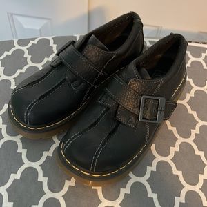 Vintage Dr Martens black leather buckle shoes, size 7